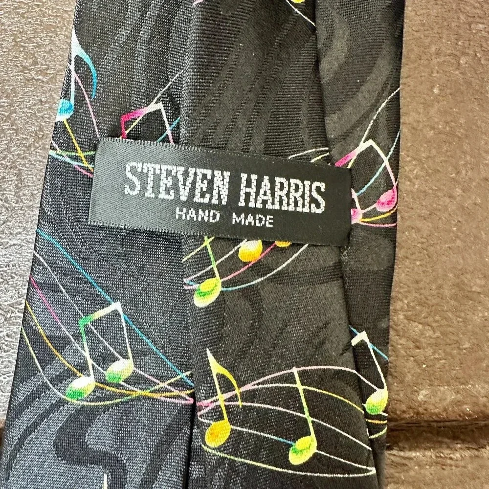 STEVEN HARRIS Handmade Rainbow Music Notes Novelty Tie